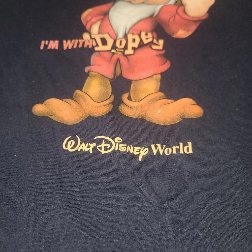 VTG Disney World Snow White Grumpy I’m With Dopey Shirt Sz Large 90s - Picture 3 of 8